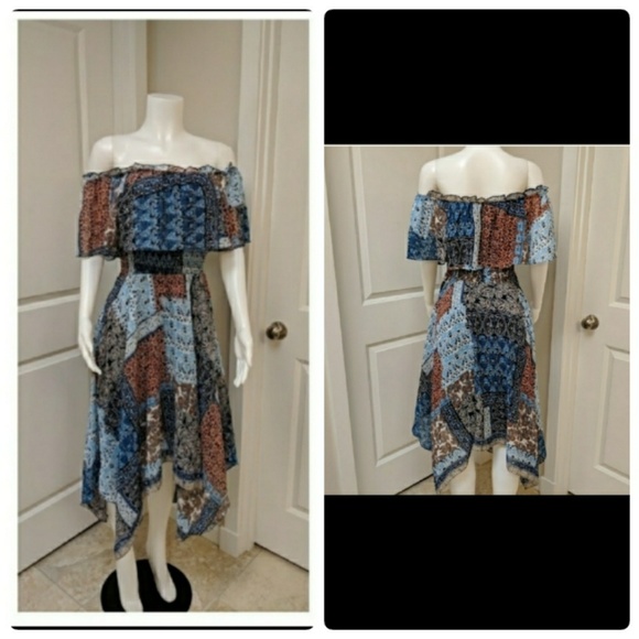 LAST ONE😱Off Shoulder Asymmetrical Patch Dress - Picture 7 of 8